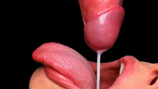 Közelről: életed legforróbb orális élvezete, teljes szájba élvezés, nedves faszszopás ASMR