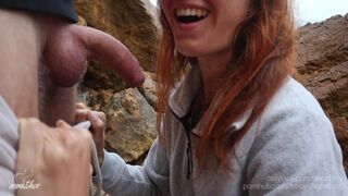 Strandbéli nyilvános fújás és gyors beleélés POV nézőpontból