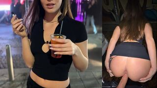 Keményen megbasztam egy olasz csajt a kocsi mögött a klub előtt