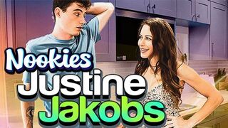 Dögös mostohaanyuka Justine Jakobs vizesen, törölközőben csábít, és azonnal durva, nedves dugásba sodor