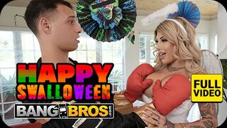 BANGBROS hálózat vadító milfje perverz élvezettel falta le mostohafia vastag farkát Halloween előtt